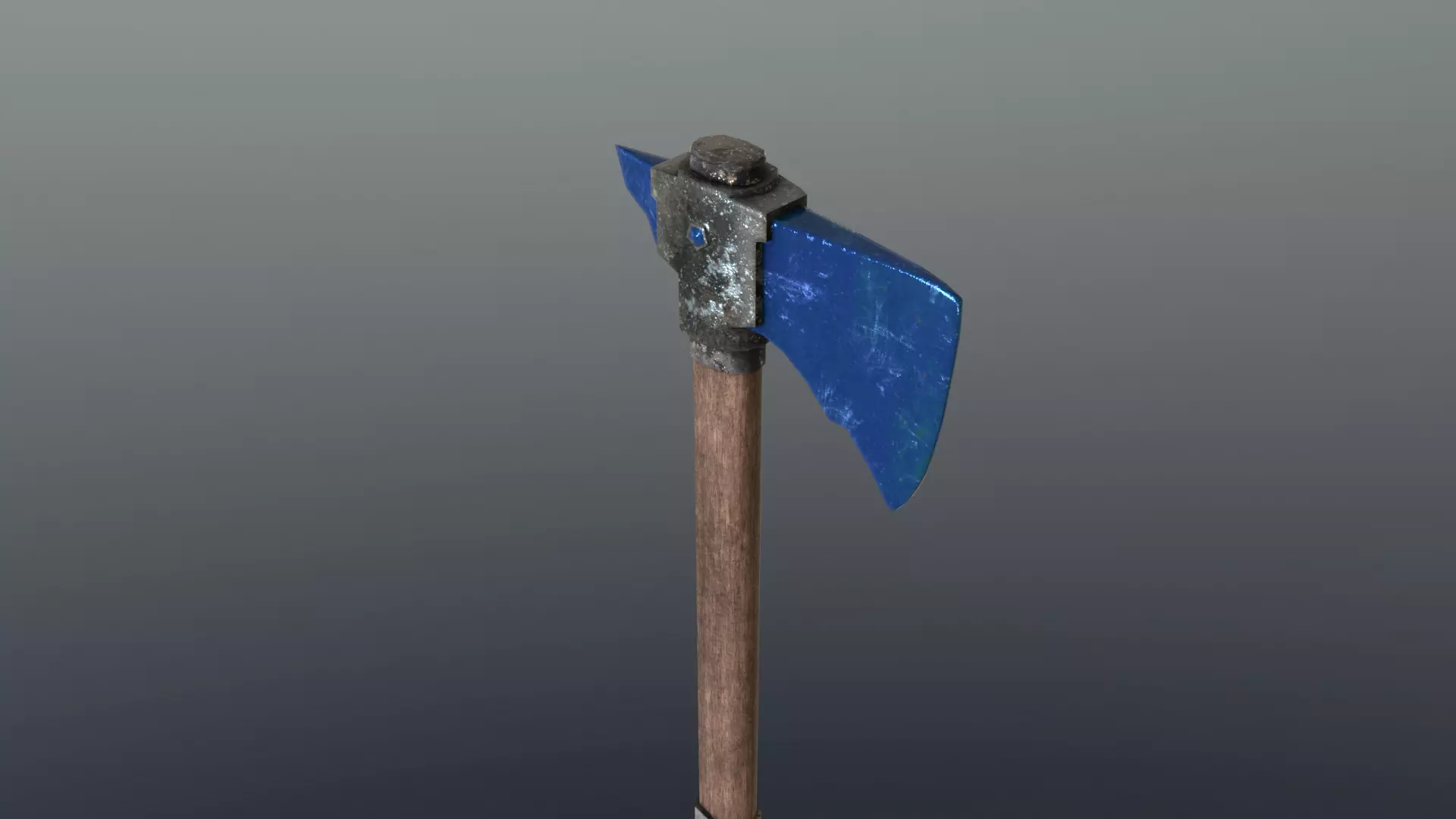 Axe - Sapphire Low-poly 3D model_0