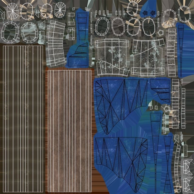 Axe - Sapphire Low-poly 3D model_6