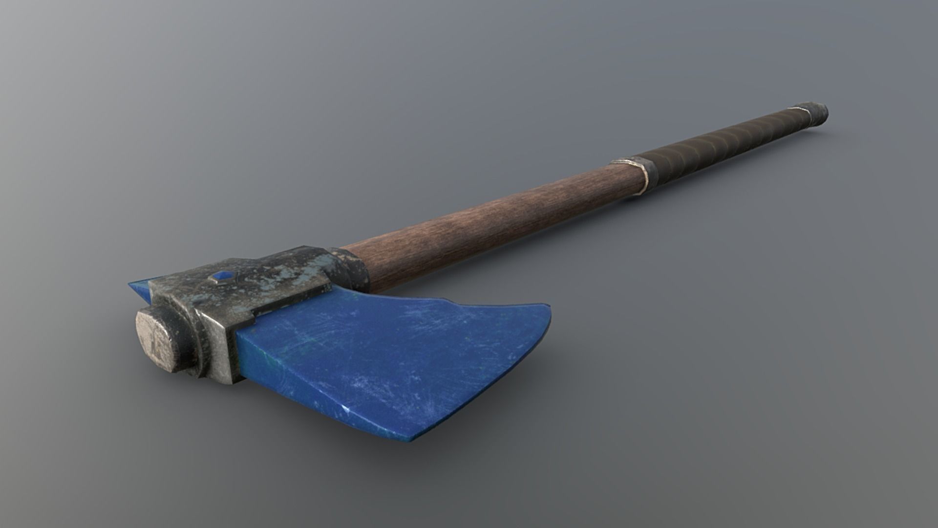 Axe - Sapphire Low-poly 3D model_3