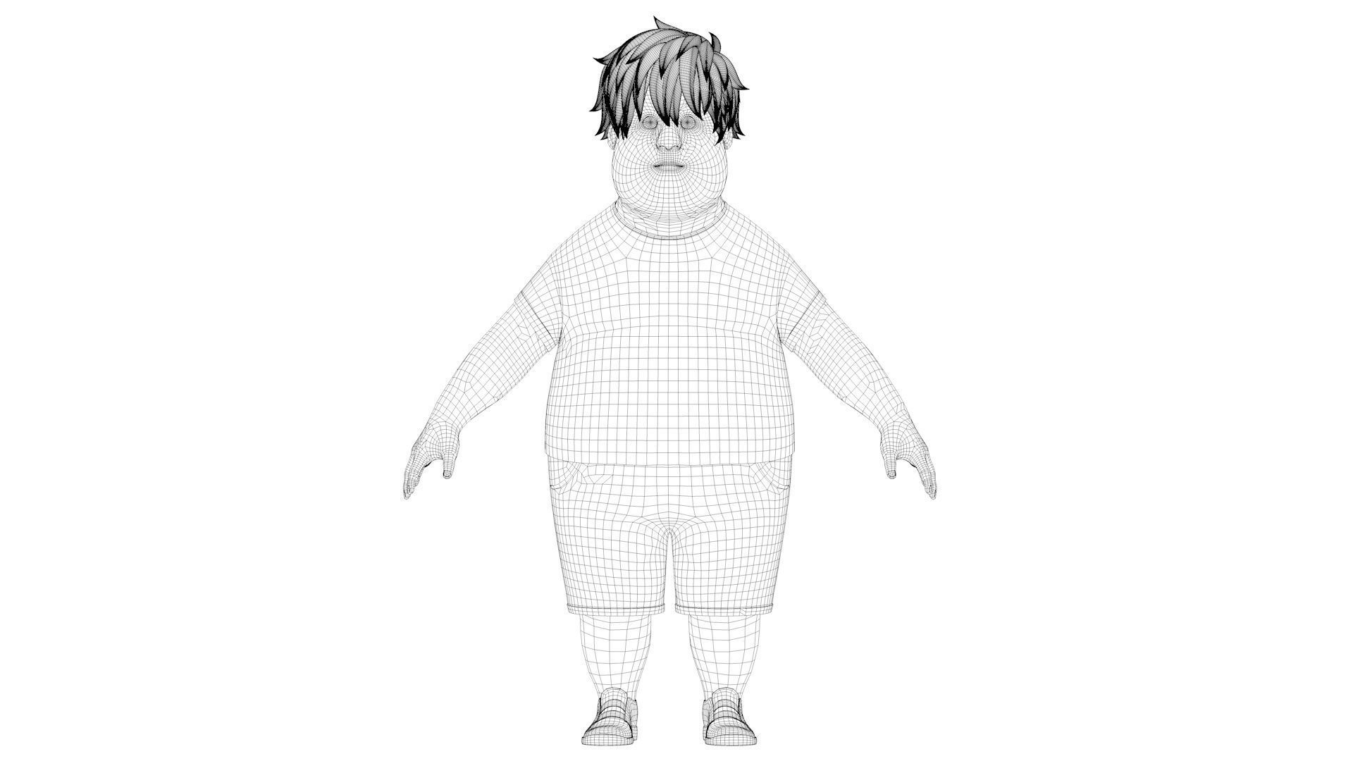 cartoon boy 3D model_12