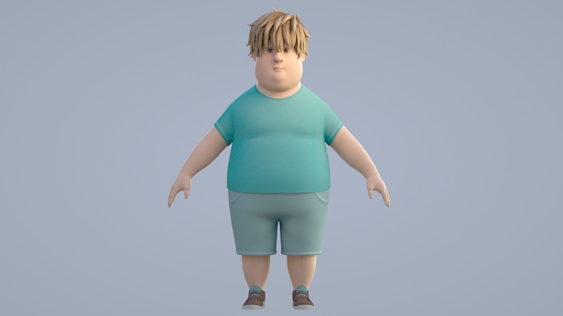 cartoon boy 3D model_6