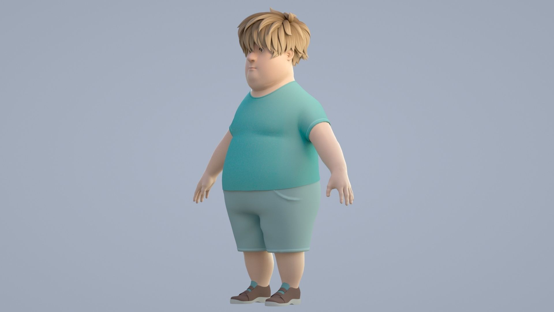 cartoon boy 3D model_7