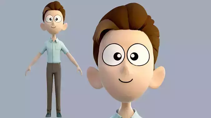cartoon manager 3D model