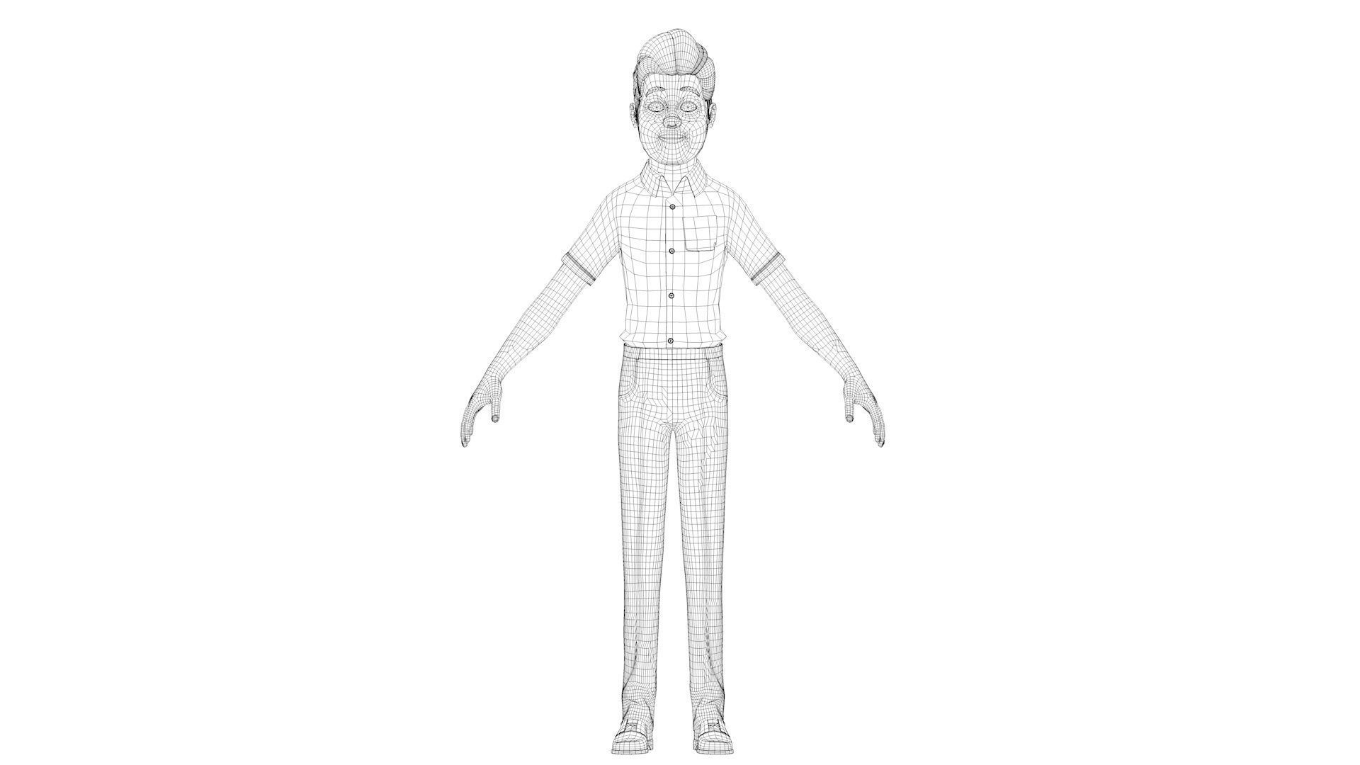 cartoon manager fanther 3D model_13