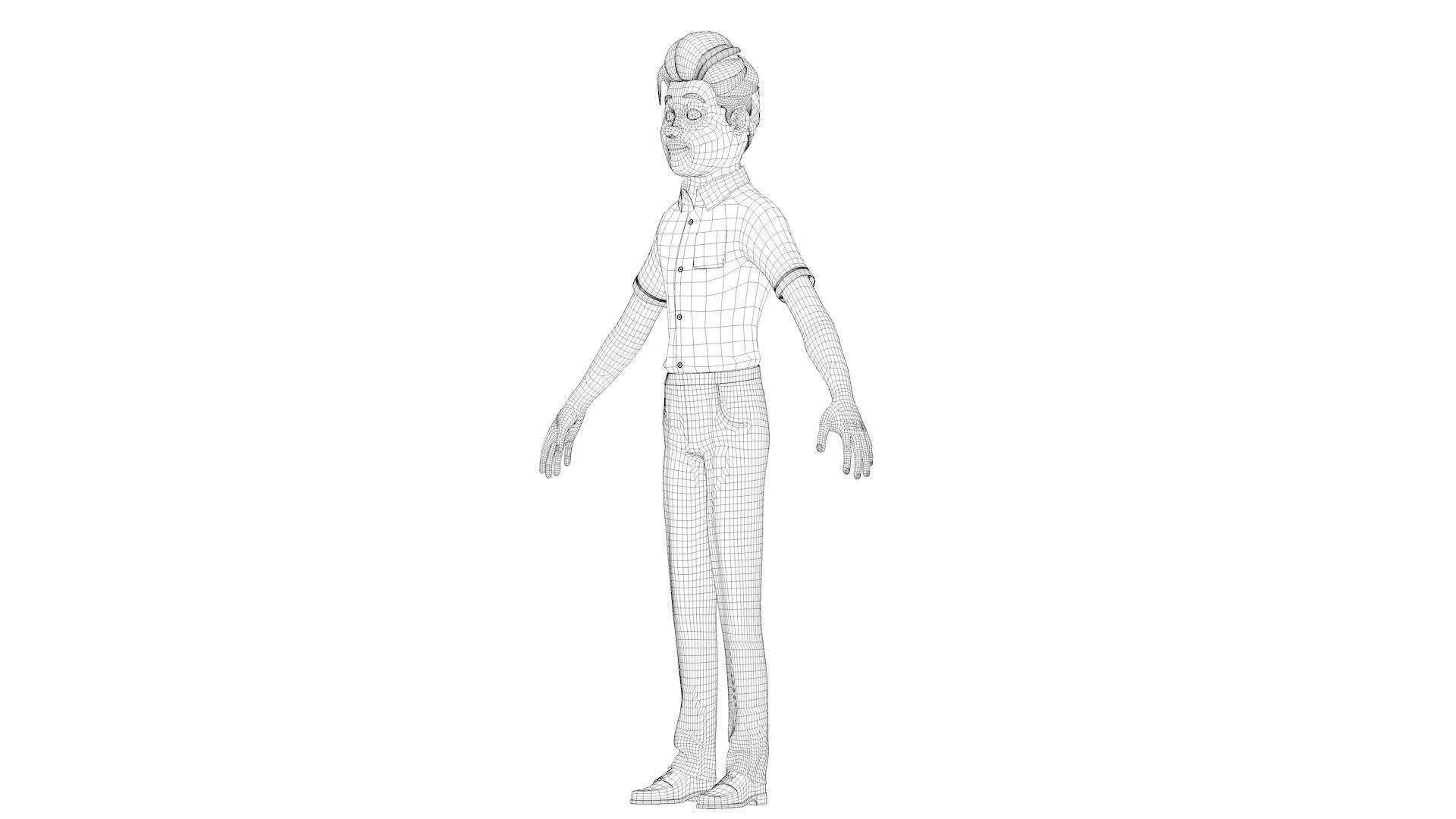 cartoon manager fanther 3D model_14