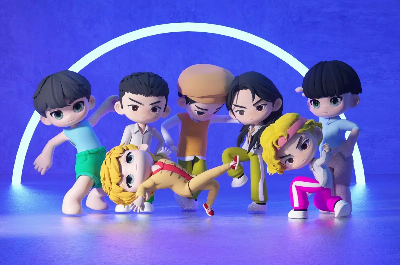 cartoon boy boy group teenager 3D model