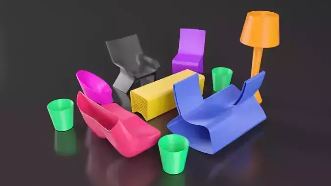 Furniture and Seats 3D Printed style Model