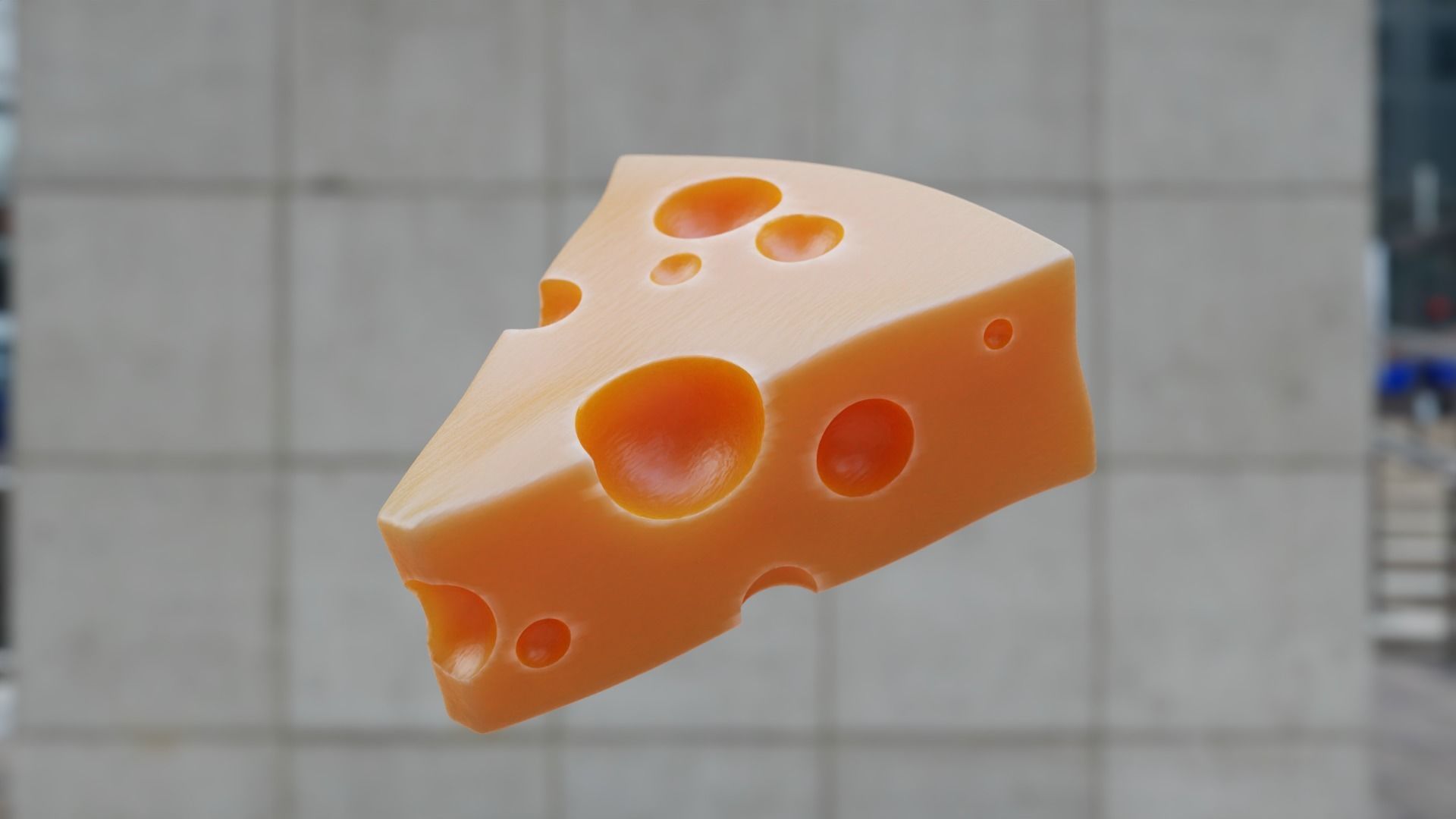 Realistic Swiss Cheese Slice - Procedural 3D Model 3D model_6