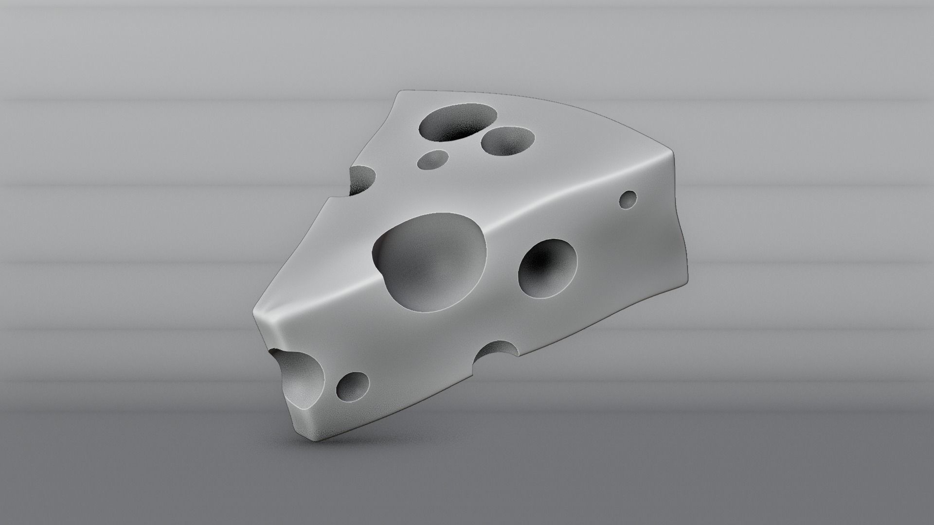 Realistic Swiss Cheese Slice - Procedural 3D Model 3D model_9