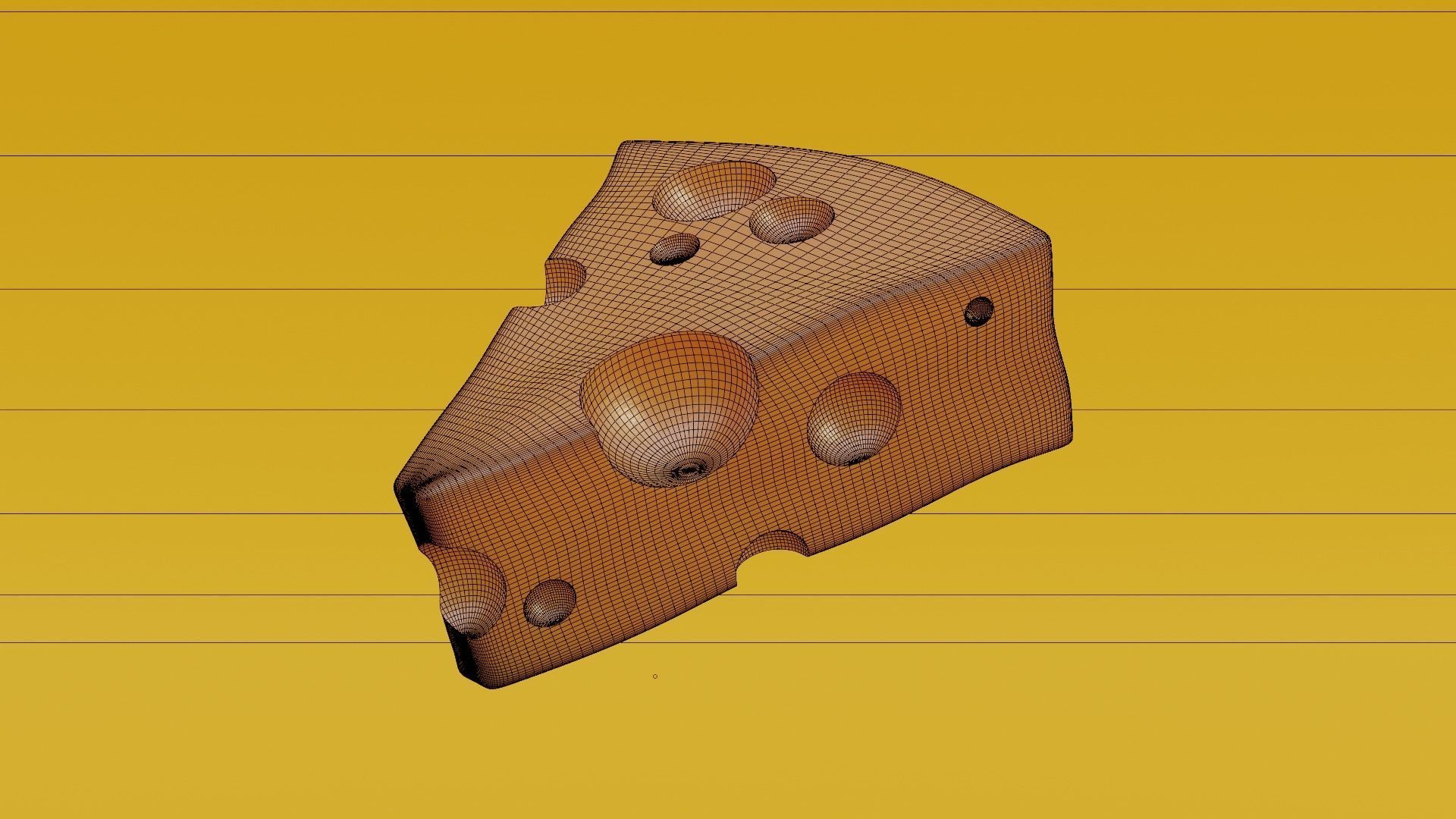 Realistic Swiss Cheese Slice - Procedural 3D Model 3D model_11