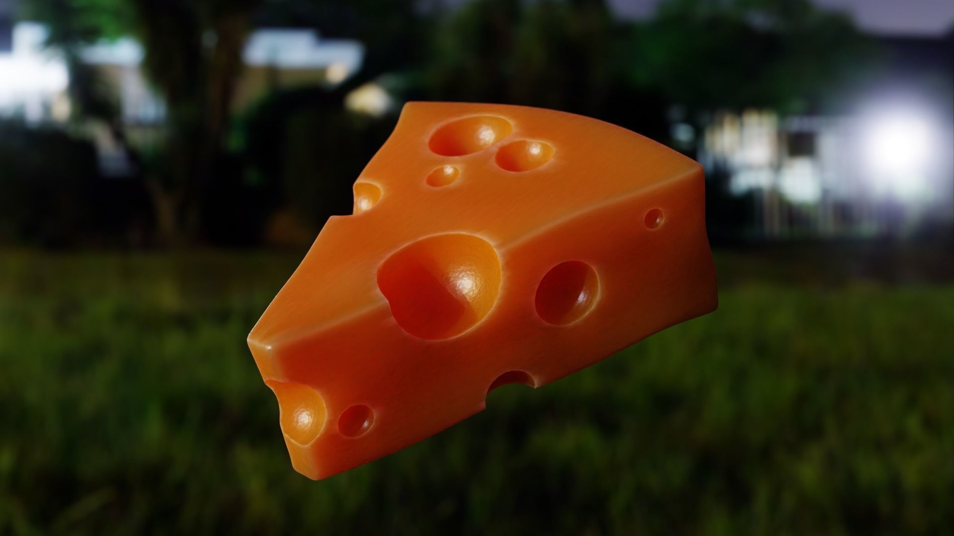 Realistic Swiss Cheese Slice - Procedural 3D Model 3D model_5