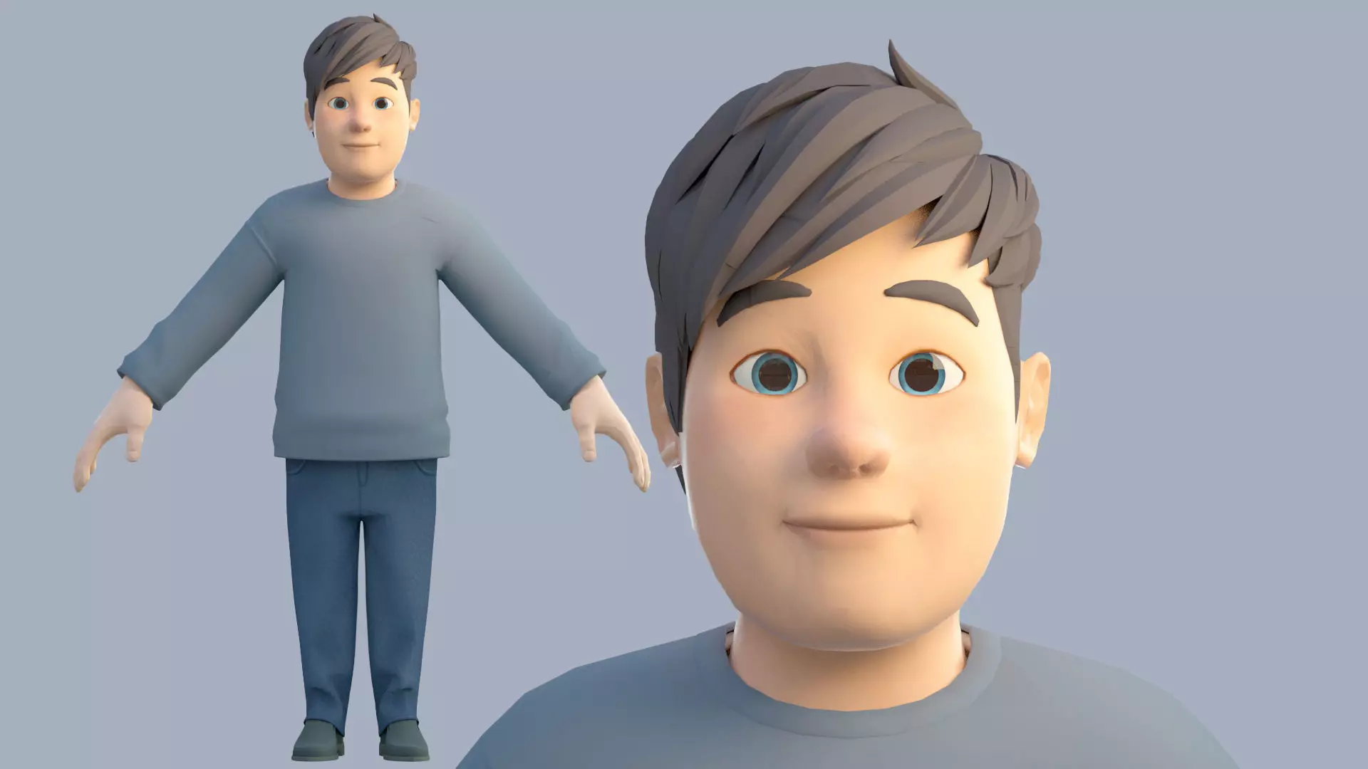 cartoon man 3D model_0