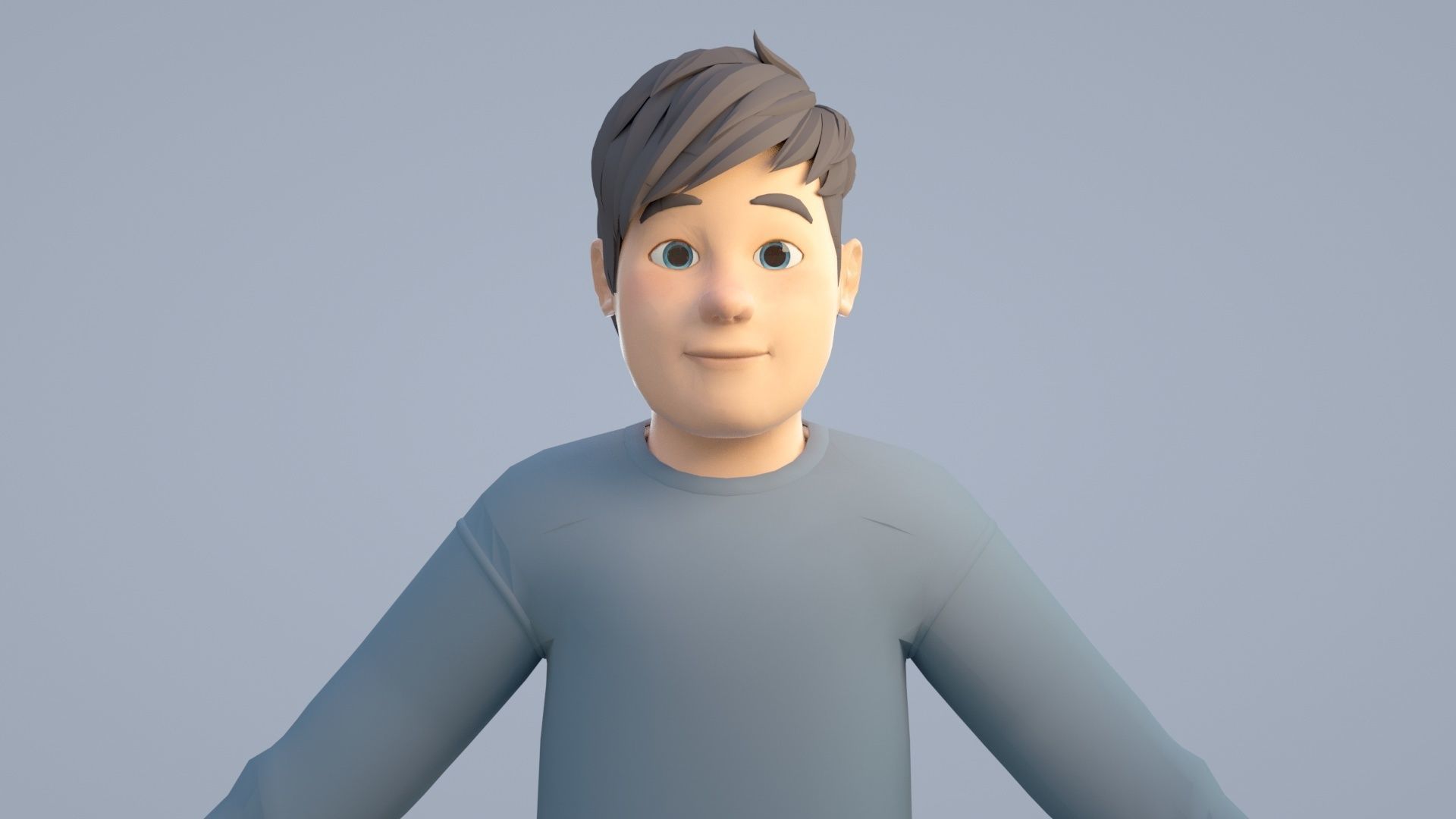 cartoon man 3D model_5