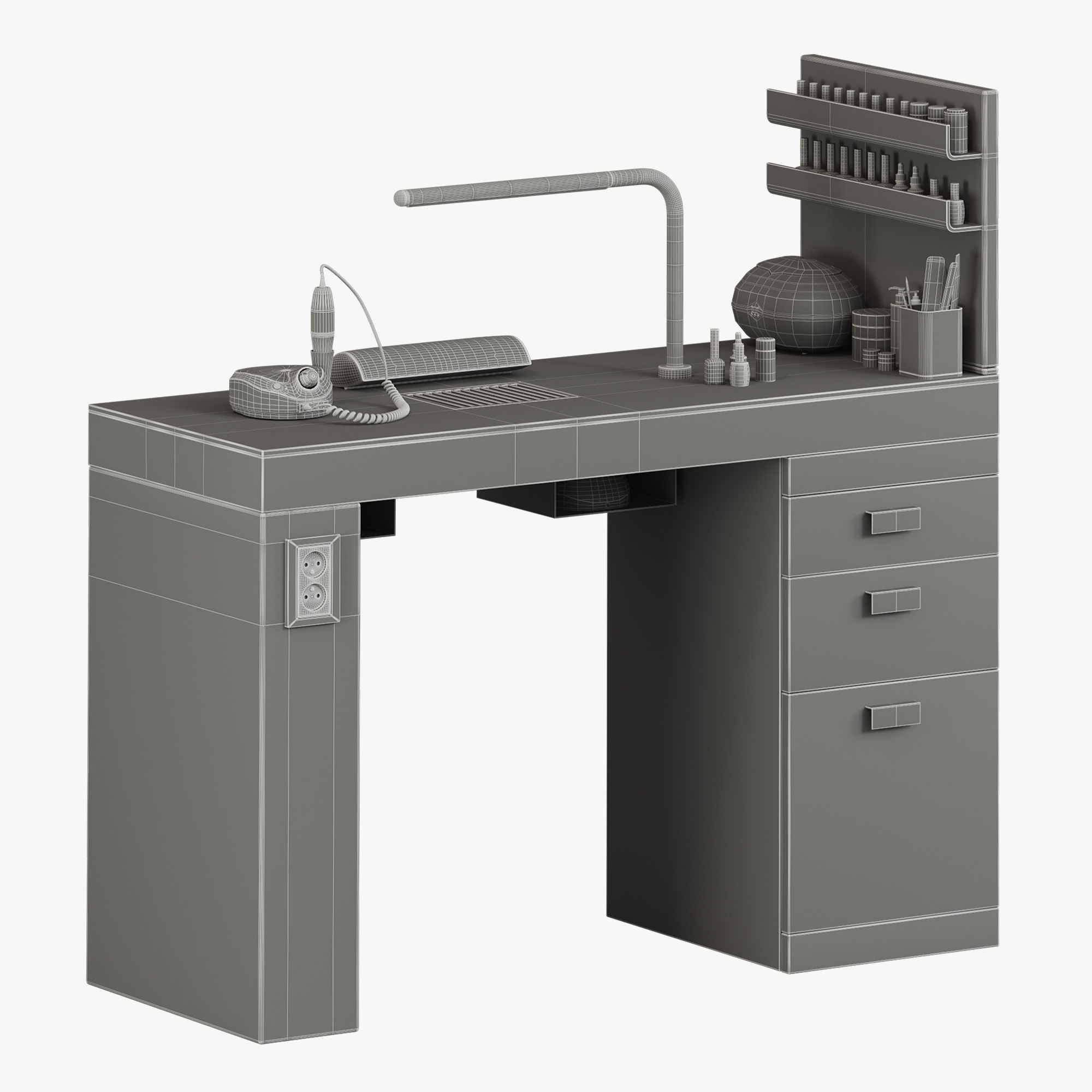 Manicure table SMART NAILS Maletti Nilo Low-poly 3D model_6