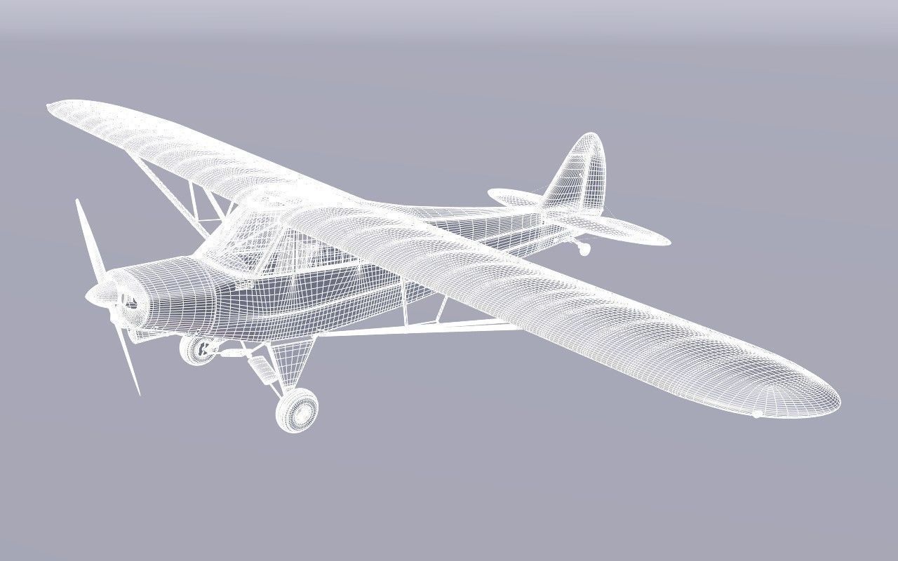 Piper PA-18 Supercub Plane 3D model High quality 3D model_5