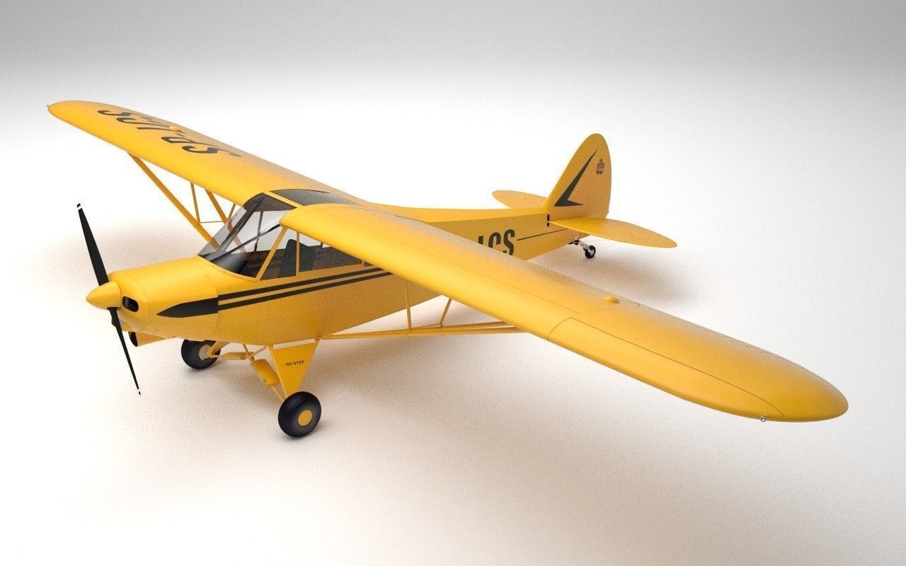Piper PA-18 Supercub Plane 3D model High quality 3D model_3