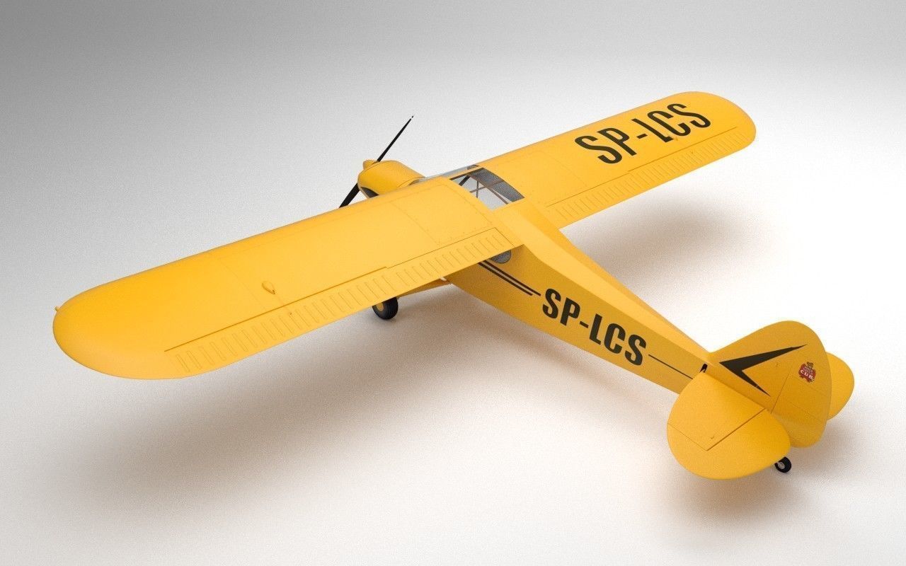 Piper PA-18 Supercub Plane 3D model High quality 3D model_2
