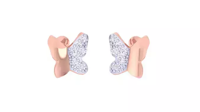 Butterfly Ultra Light wt Diamond studs 3dm renders model 3D print model