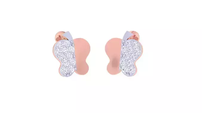Butterfly Ultra Light wt Diamond studs 3dm renders model 3D print model