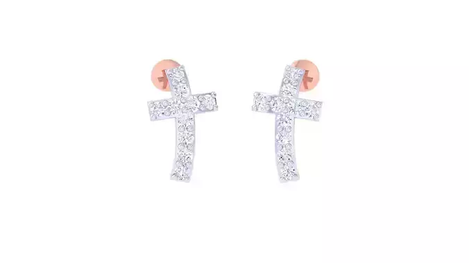 Jesus Cross Ultra Light wt Diamond studs 3dm renders model 3D print model