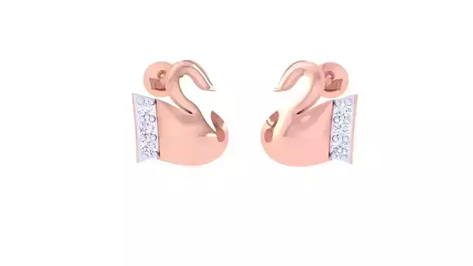 Swan Ultra Light wt Diamond studs 3dm renders model