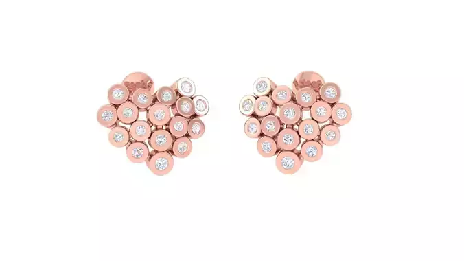 Heart Love Ultra Light wt Diamond studs 3dm renders model 3D print model