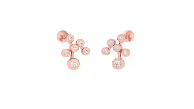 Snow Flakes Ultra Light wt Diamond studs 3dm renders model