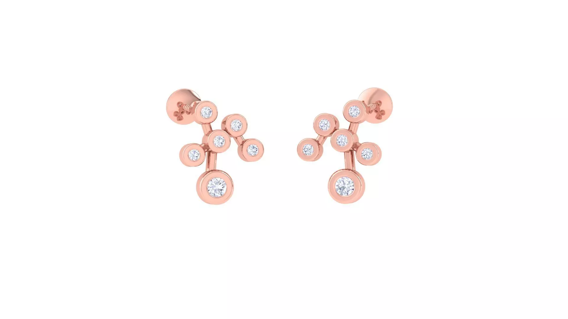 Snow Flakes Ultra Light wt Diamond studs 3dm renders model 3D print model