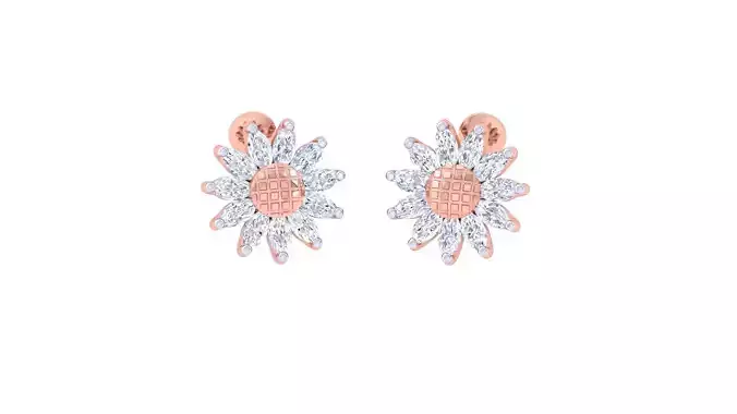 Flower Ultra Light wt Diamond studs 3dm renders model 3D print model