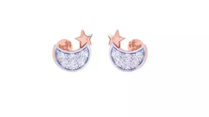 Moon Star Ultra Light wt Diamond studs 3dm renders model 3D print model