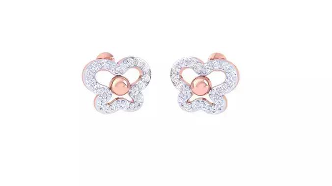 Diamond Flower Ultra Light wt Diamond studs 3dm renders model 3D print model