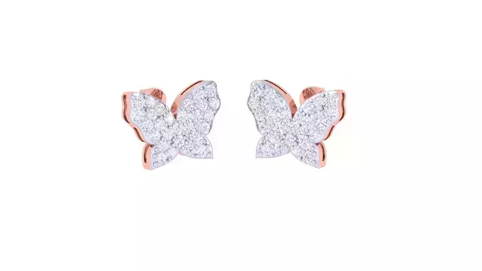 Butterfly Ultra Light wt Diamond studs 3dm renders model 3D print model