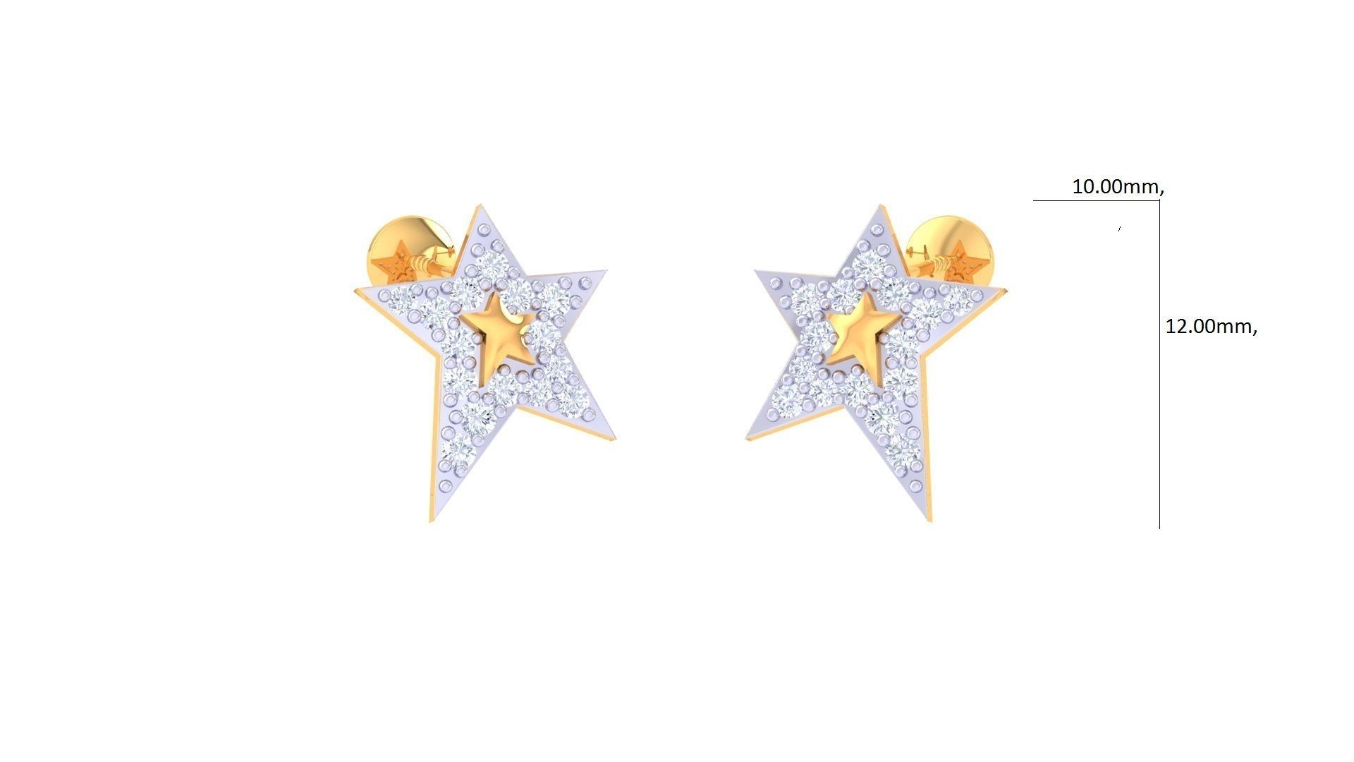 Star Ultra Light wt Diamond studs 3dm renders model 3D print model_4