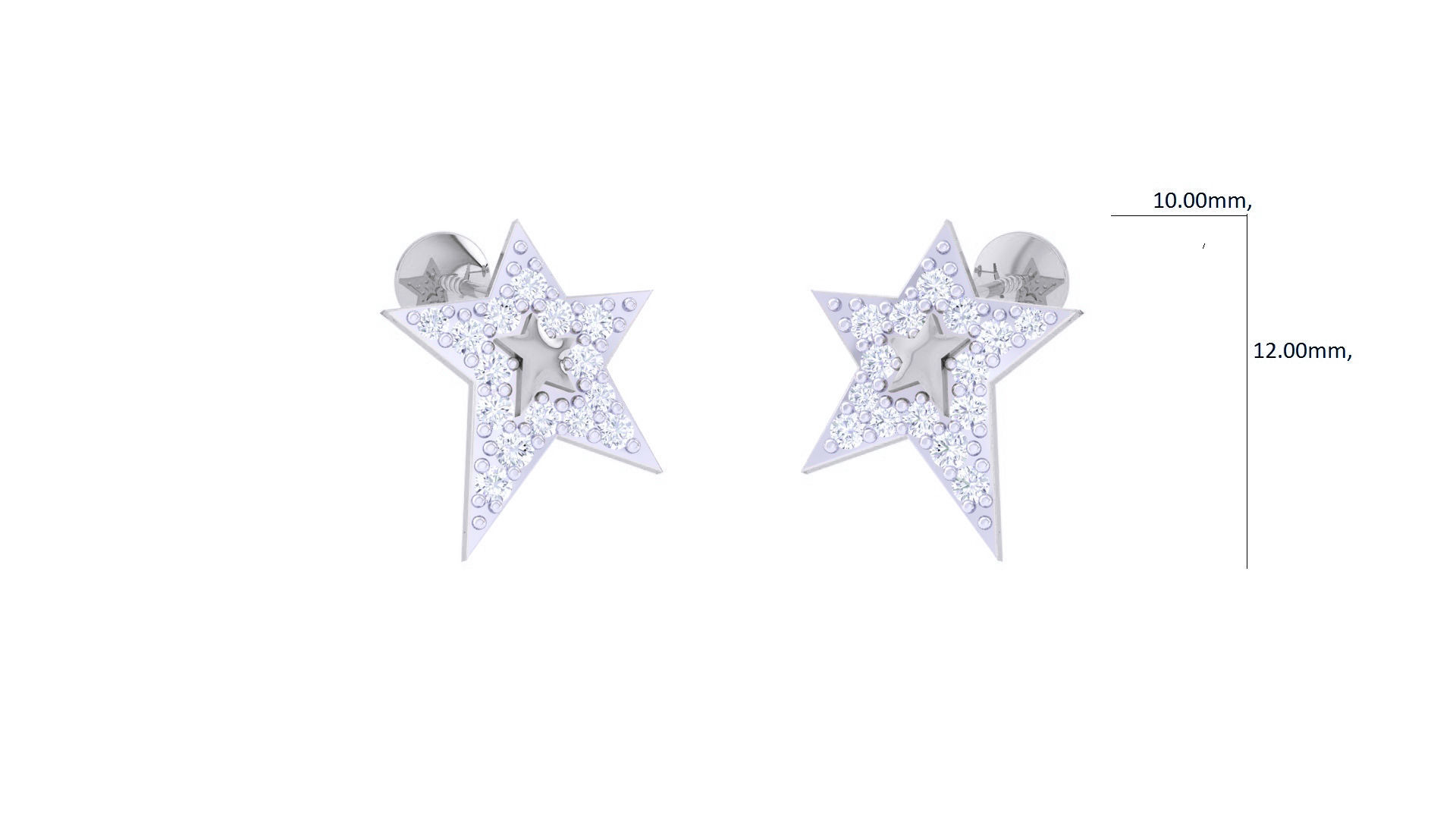 Star Ultra Light wt Diamond studs 3dm renders model 3D print model_6