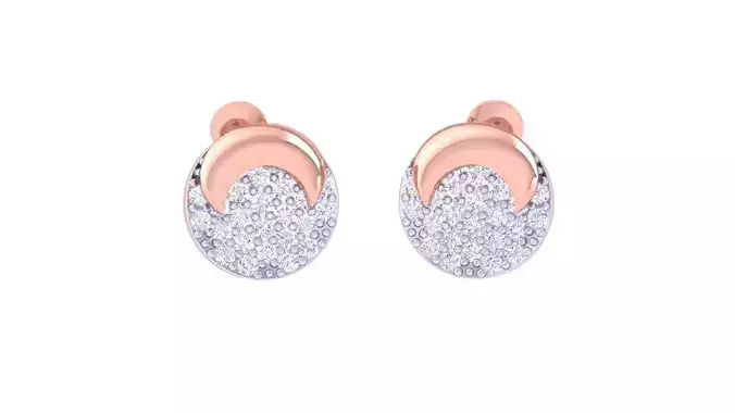 Inverse Moon Ultra Light wt Diamond studs 3dm renders model 3D print model