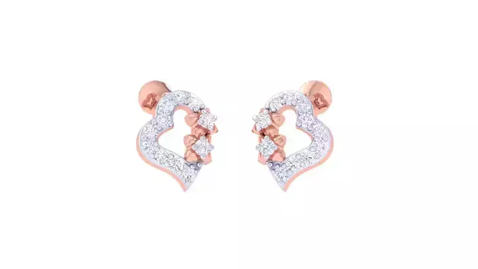 Heart Love Valentine Ultra Light wt Diamond studs 3dm renders 3D print model