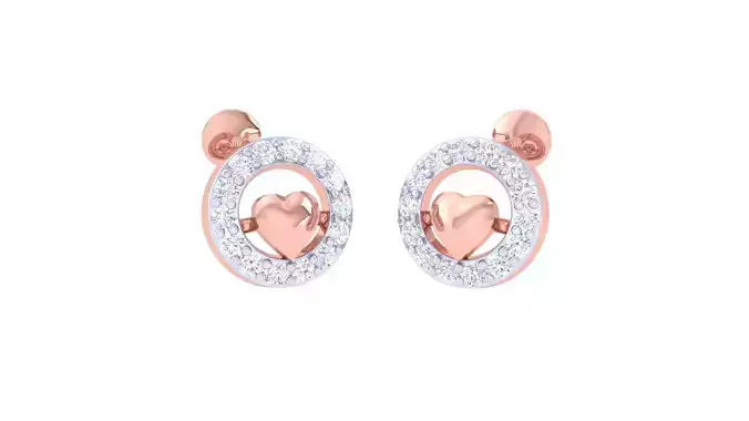 Heart Love Valentine Ultra Light wt Diamond studs 3dm renders 3D print model