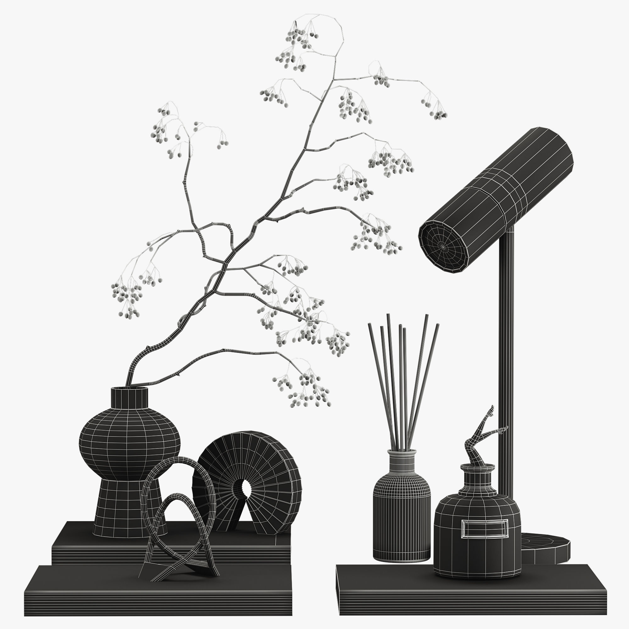 Decorative Set Scandal Low-poly 3D model_5