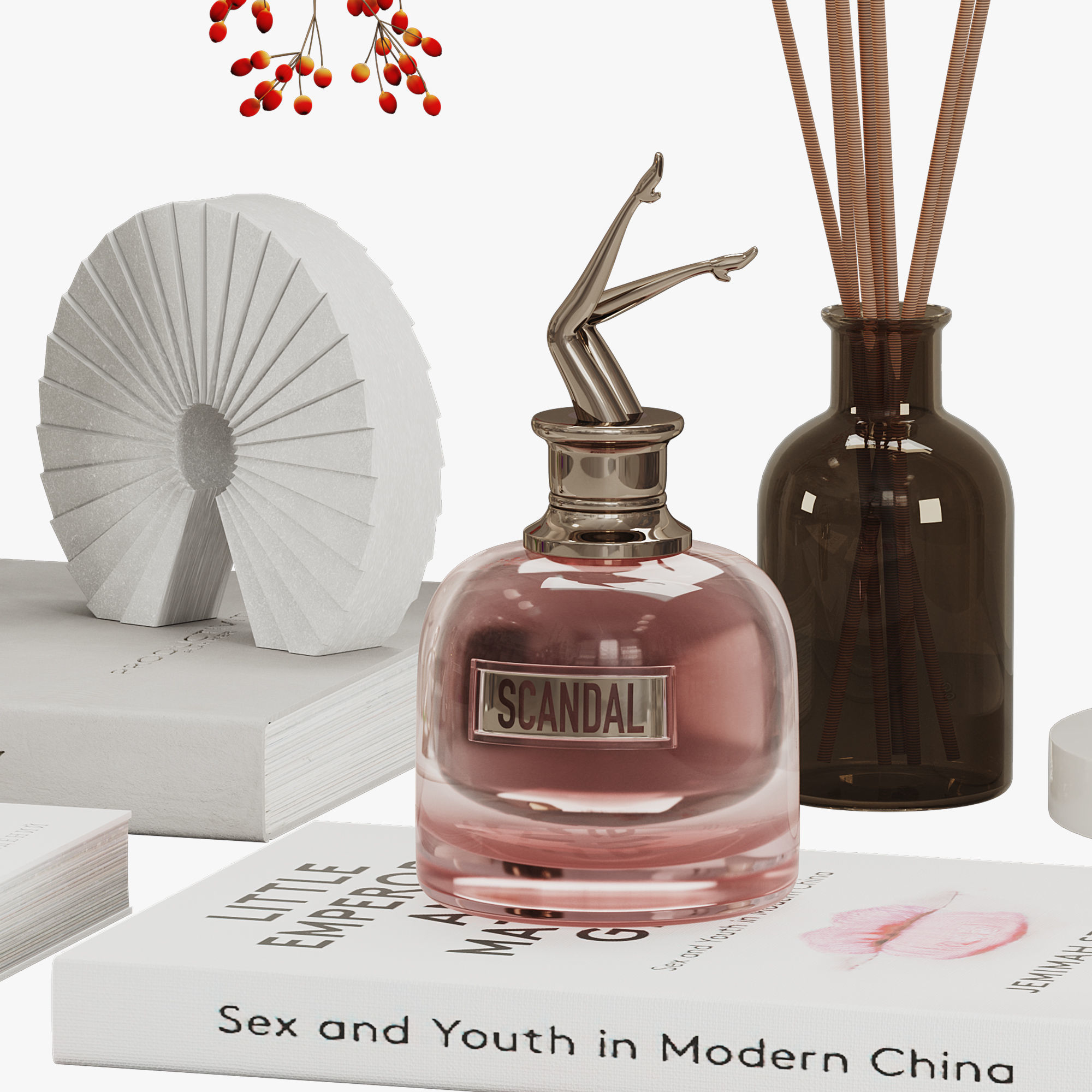 Decorative Set Scandal Low-poly 3D model_2