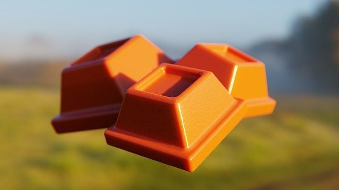 Stylized Chocolate Cubes - Procedural Shader Asset 3D model 5