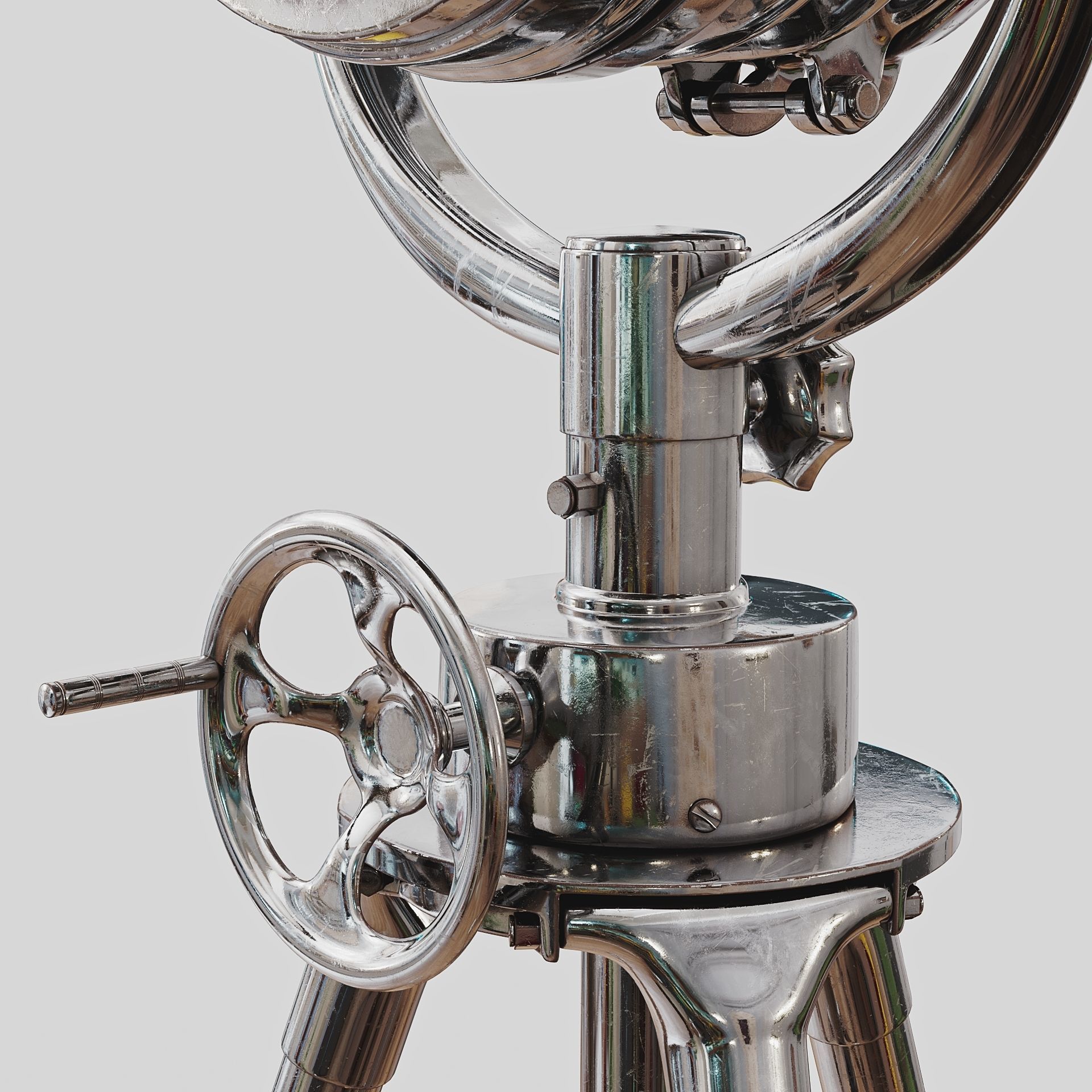 Nautical Spot Light Tripod Floor Lamp 3D model_7