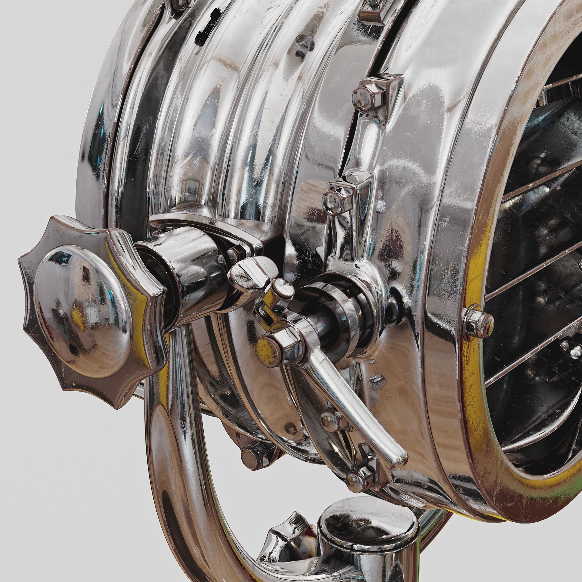 Nautical Spot Light Tripod Floor Lamp 3D model_5