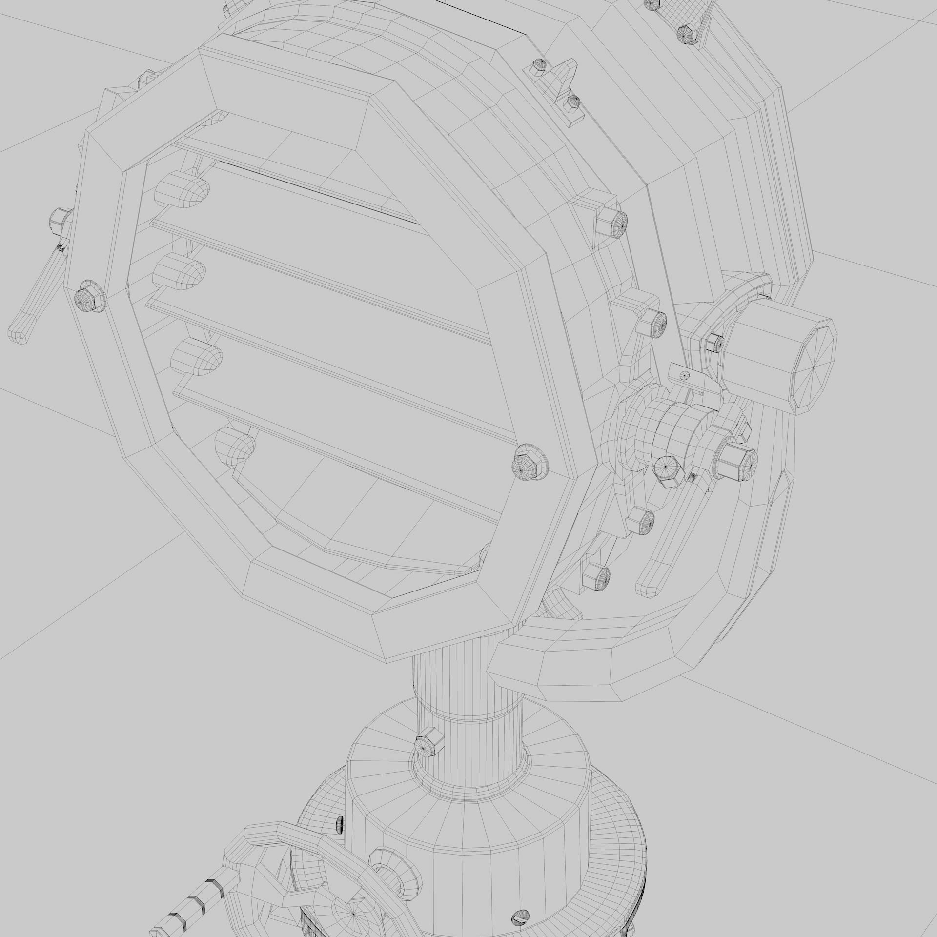 Nautical Spot Light Tripod Floor Lamp 3D model_9