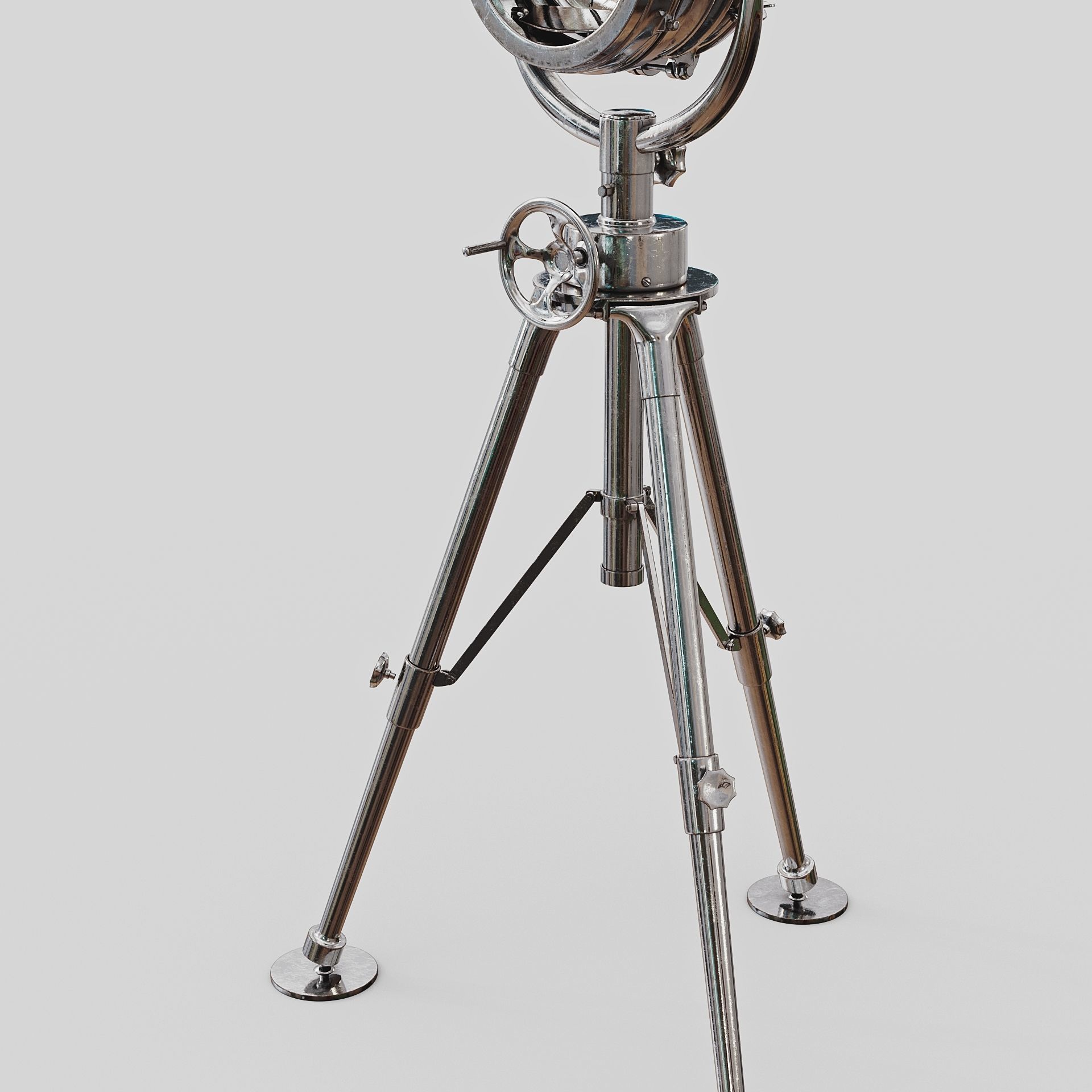 Nautical Spot Light Tripod Floor Lamp 3D model_2