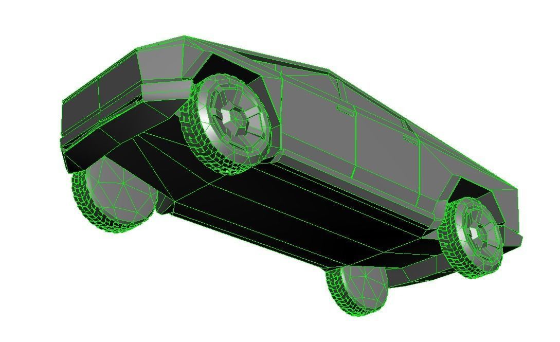 Tesla Cybertruck Hypercasual Low-poly 3D model_21