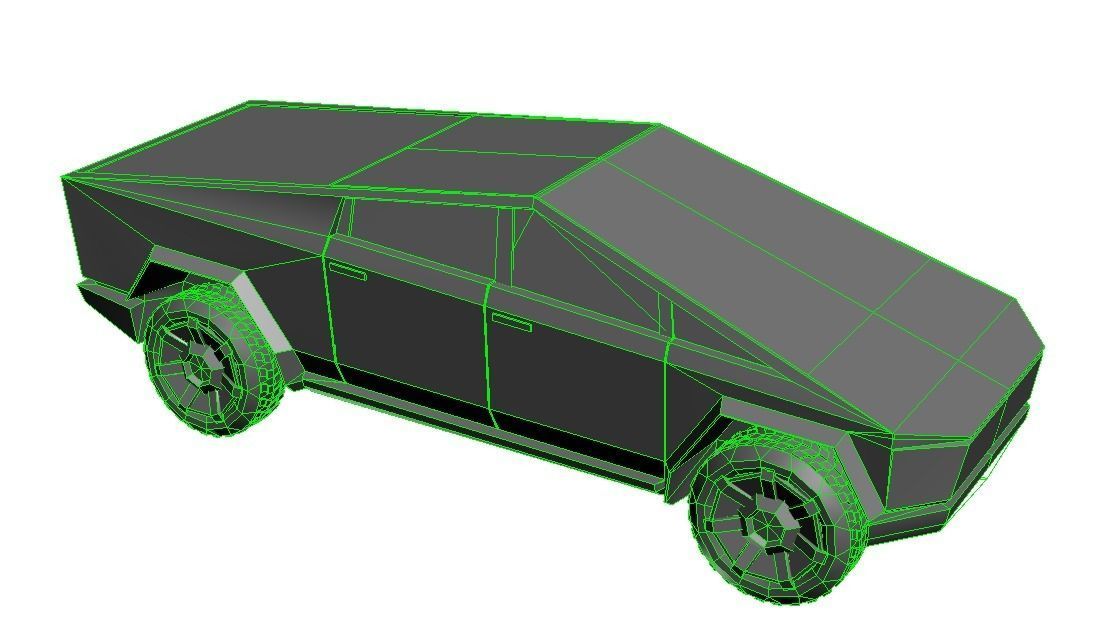 Tesla Cybertruck Hypercasual Low-poly 3D model_18