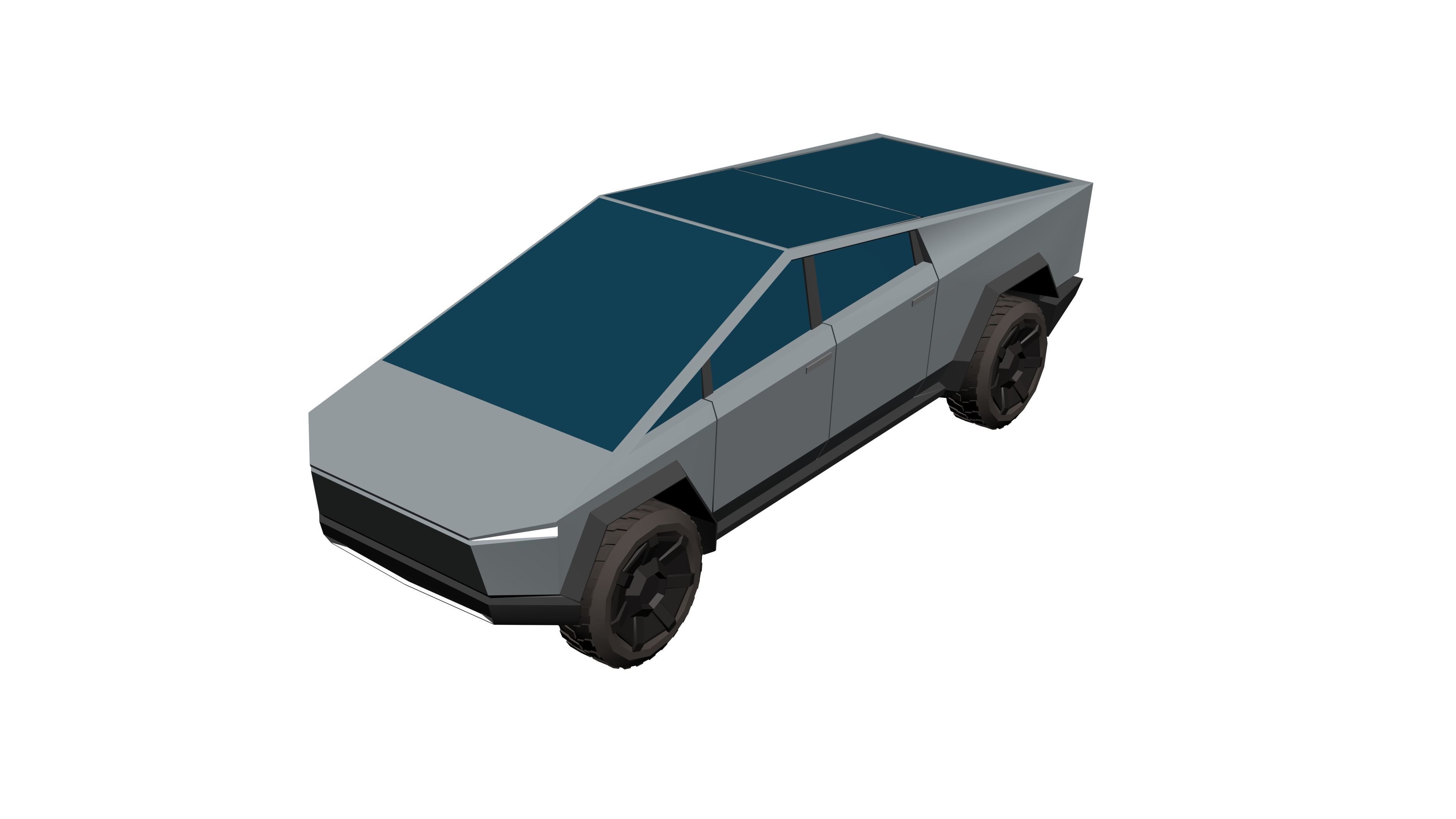 Tesla Cybertruck Hypercasual Low-poly 3D model_8