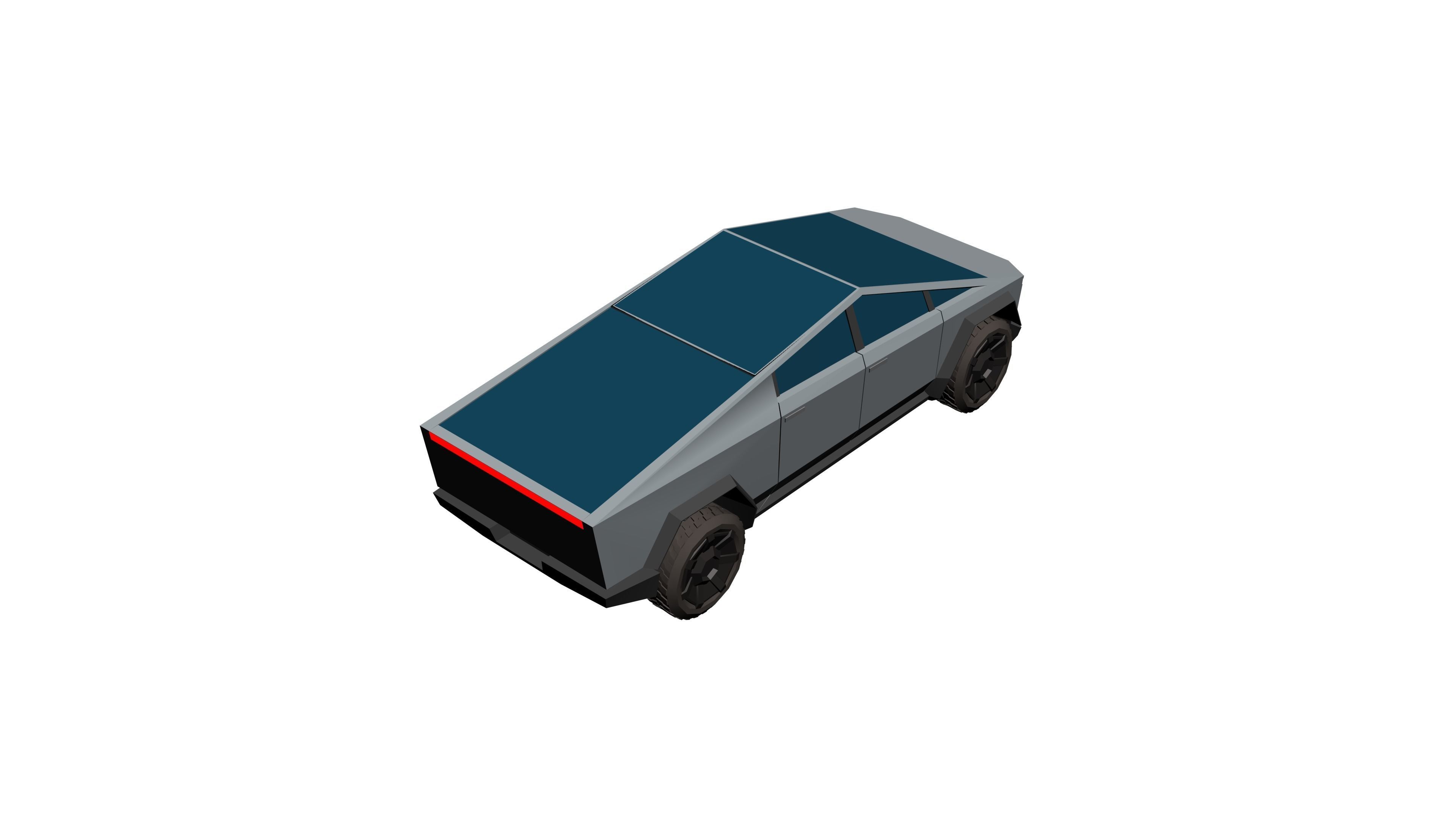 Tesla Cybertruck Hypercasual Low-poly 3D model_7