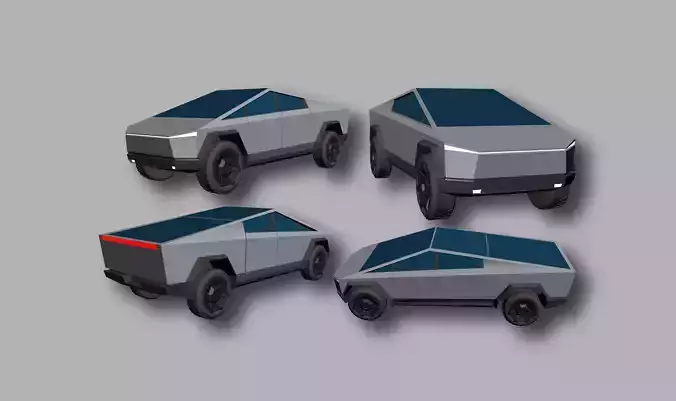 Tesla Cybertruck Hypercasual Low-poly 3D model