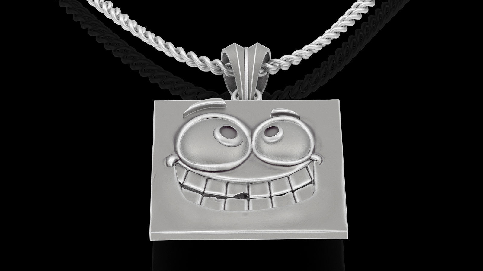 Emoji face comic pendant  gold jewelry 3D printable model 3D print model_3
